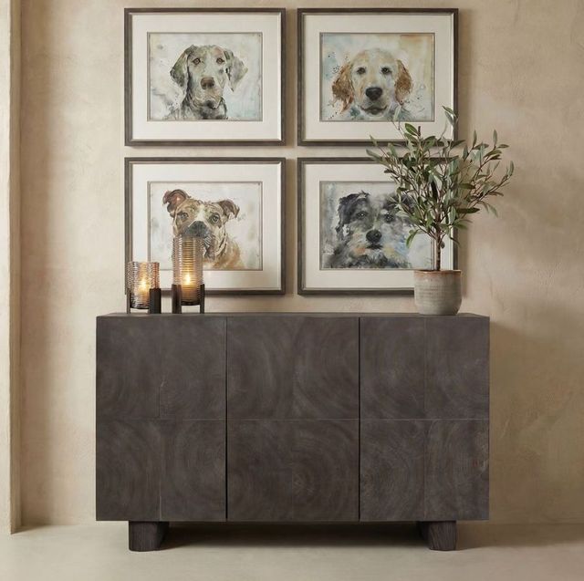 Uttermost® Phineas Walnut 3-Door Modern Cabinet-1