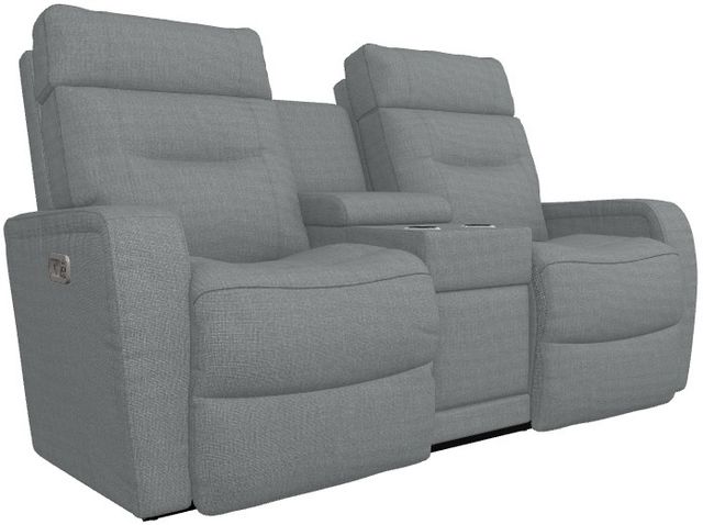 La-Z-Boy® Baron Graphite Power Wall Reclining Loveseat with Console and Headrest-0