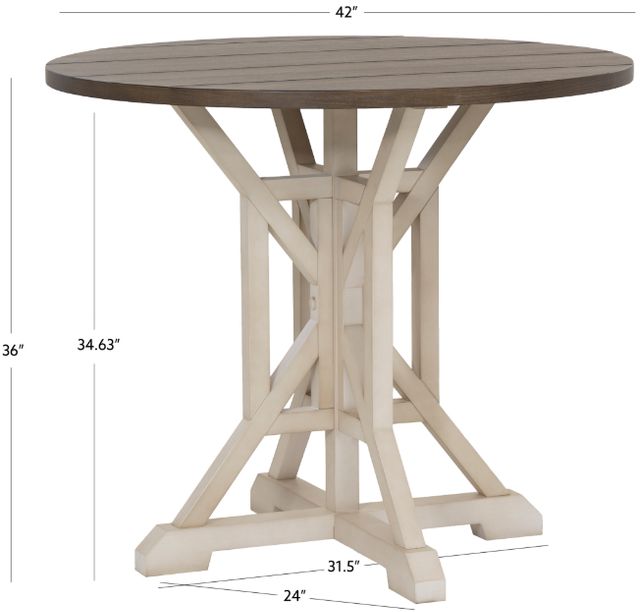 Coast2Coast Home™ Belsey Brown Counter Height Dining Table with Soft Cream Base-2