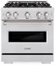 ZLINE 30" 4.2 cu. ft. Gas Range with 4 Burner DuoPro™ Cooktop and Convection Gas Oven in Satin Stainless Steel-0