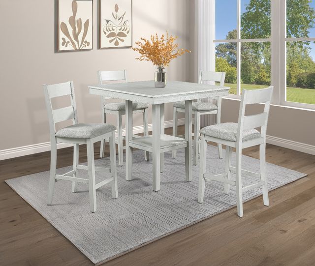 Crown Mark Lester 5-Piece Driftwood Counter Dining Set-1