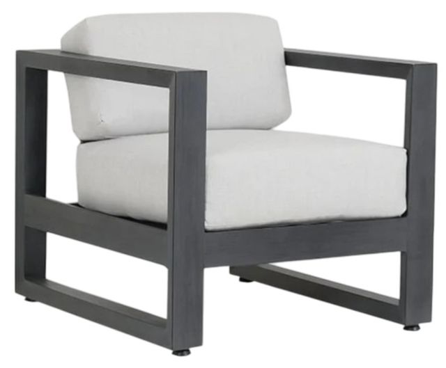 Sunset West Redondo Slate Aluminum Outdoor Club Chair with Cast Silver Cushion-0