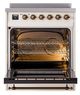 Ilve® Nostalgie II Noblesse 30'' Antique White Pro Style Induction Range with Burnished Trim-2