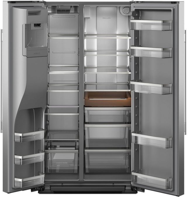KitchenAid® 36" 20.8 Cu. Ft. PrintShield™ Stainless Steel Counter Depth Side-by-Side Refrigerator with Exterior Ice and Water Dispenser-1