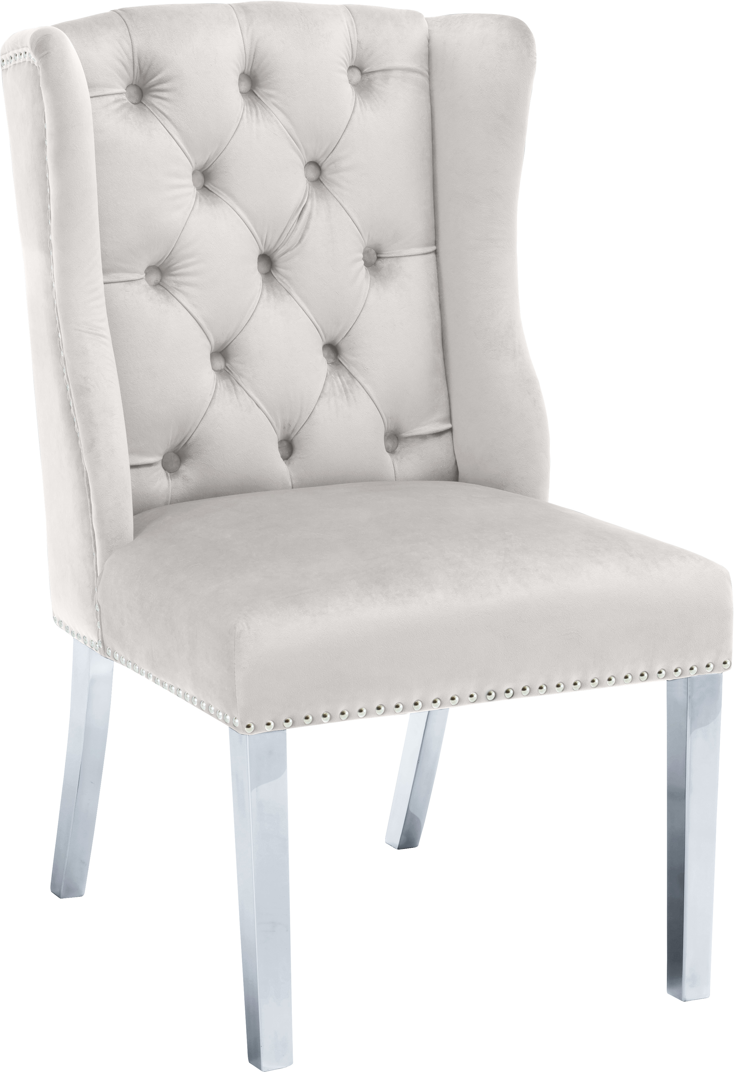 Meridian Furniture Annie Velvet Dining Chair - Chrome Meridian Furniture Annie Velvet Dining Chair - Chrome
