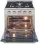 Kucht Professional KNG Series 30" Stainless Steel Pro Style Natural Gas Range with Green Door-1