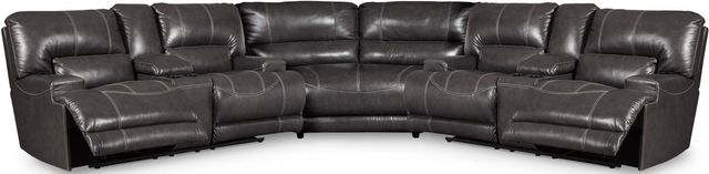 Signature Design by Ashley® McCaskill 3-Piece Gray Reclining Loveseat Sectional-0