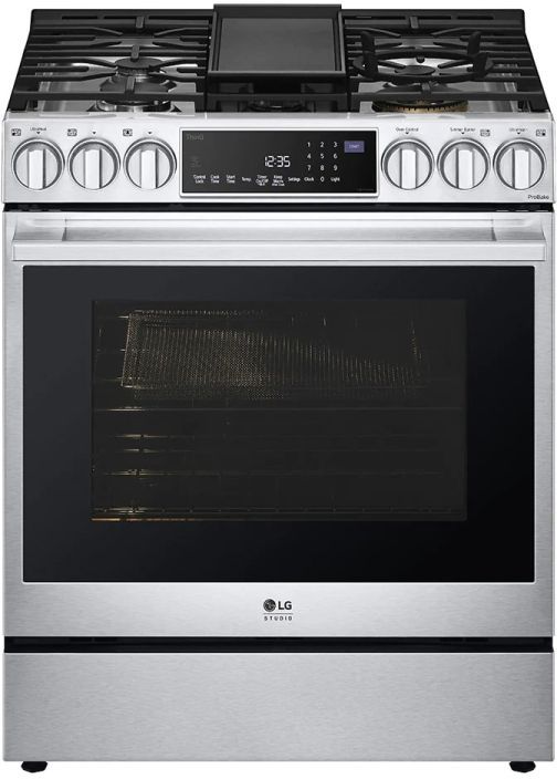LG Studio 30" Stainless Steel Slide In Dual Fuel Range -3
