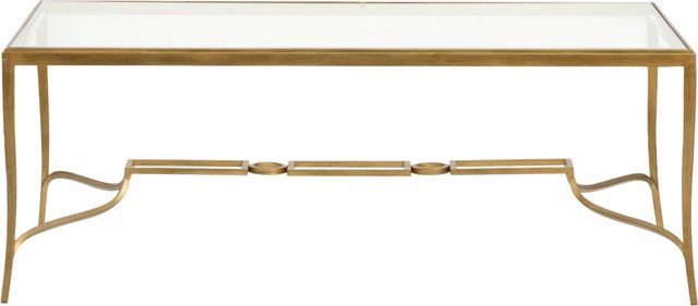 Magnussen Home® Lorena Burnished Brass Rectangular Cocktail Table-1