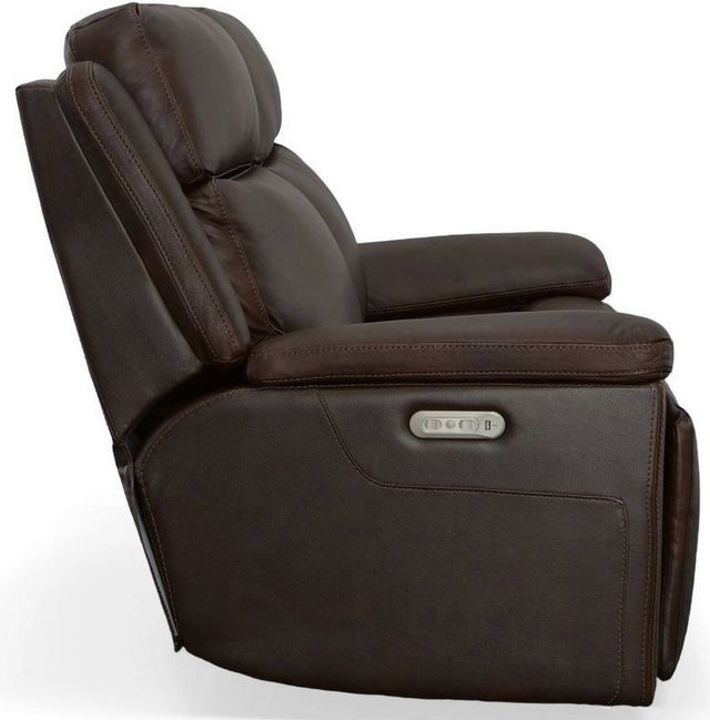 Flexsteel® Chance Brown Power Reclining Loveseat with Power Headrests-4