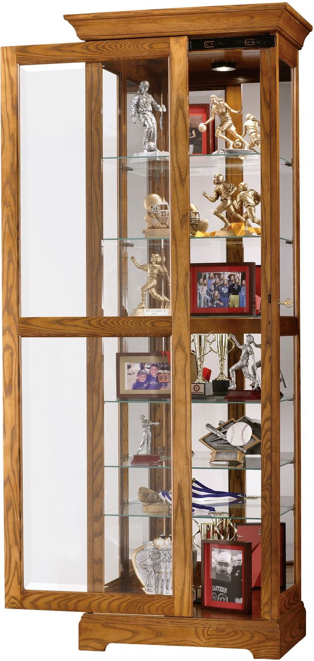 Howard Miller® Moorland Legacy Oak Curio Cabinet-1