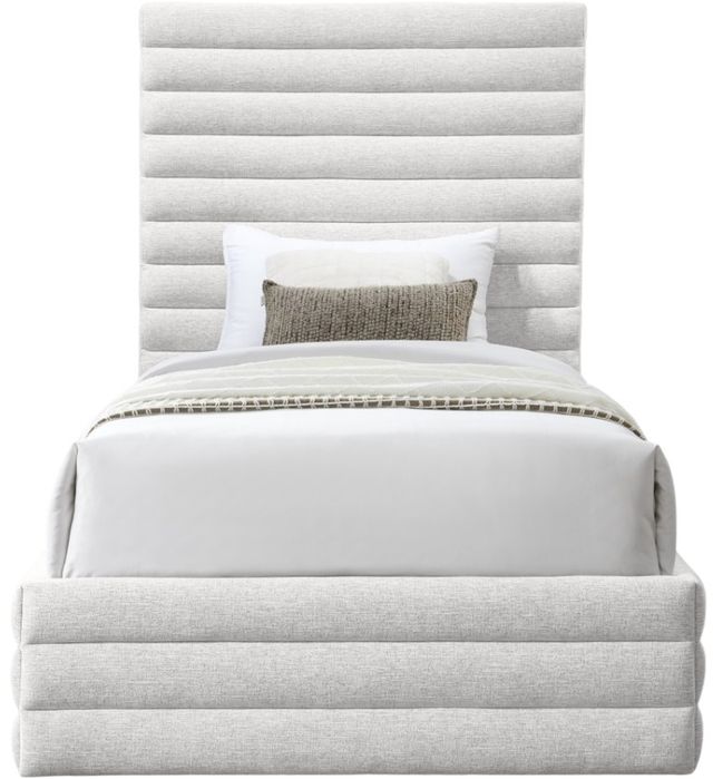 Meridian Furniture Maxwell Cream Twin Upholstered Panel Bed-1