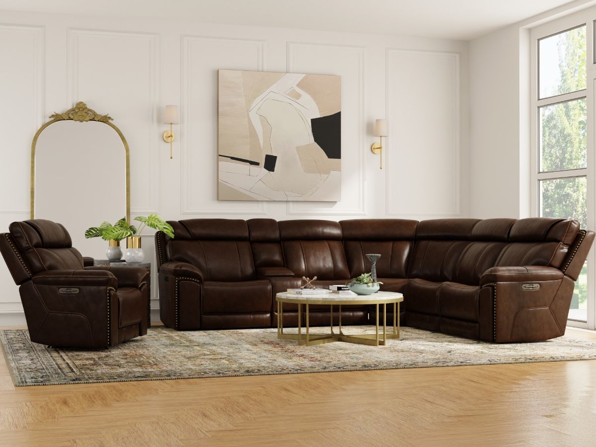 Leather Sectional Living Room Furniture