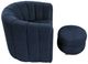 Homelegance® Delaney 2-Piece Blue Swivel Accent Chair with Ottoman Set-3