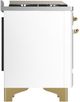 Ilve® Majestic III 36'' White Pro Style Dual Fuel Liquid Propane Range with Triple Glass Door and Brass Trim-4