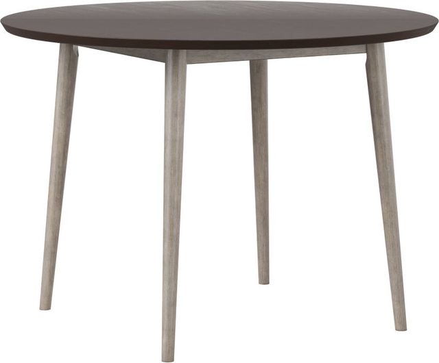 HH2 Home Mayson Gray Round Dining Table with Chocolate Top-1
