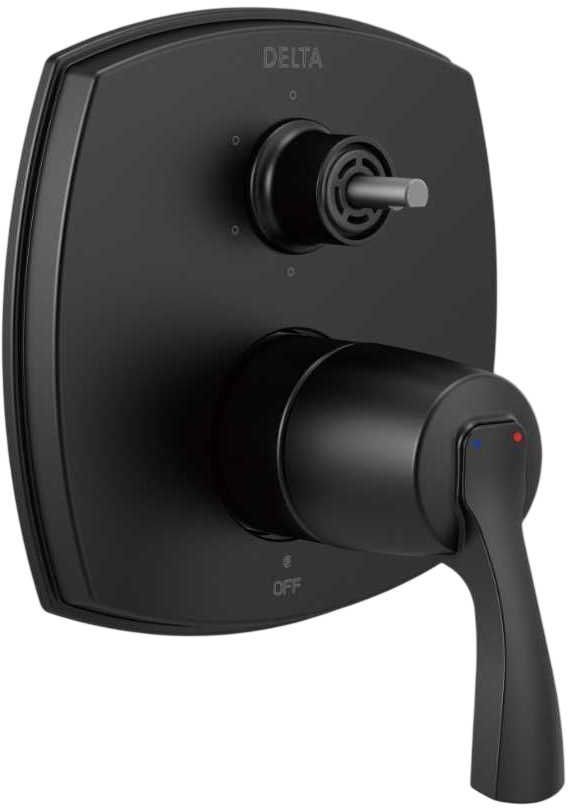 Delta Stryke® 14 Series Matte Black Integrated Diverter Trim with Six Function Diverter Less Diverter Handle-0