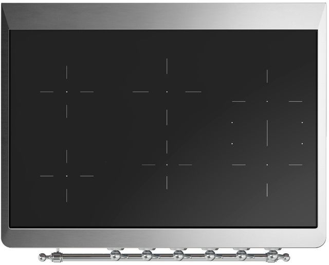 Ilve® Majestic III 36" Antique White Pro Style Induction Range with Solid Door and Chrome Trim-2