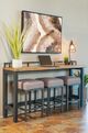 Nest Home Collections Flynn Antique Natural Counter Table with Black Base-1
