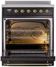 Ilve® Nostalgie II Series 30" Glossy Black Pro Style Induction Range-1
