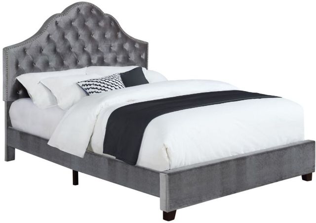 Coaster® Abbeville Grey Upholstered Queen Bed-0