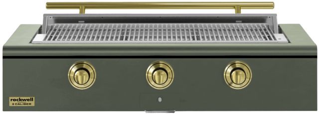 Caliber™ Rockwell Social 3-Burner Olive Built-In Liquid Propane Grill with Brass Hardware-0