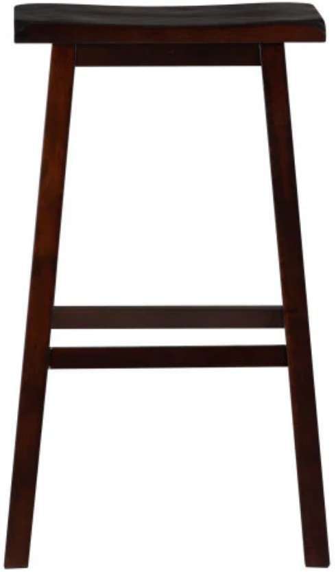Linon Saddle Dark Brown Stool-3