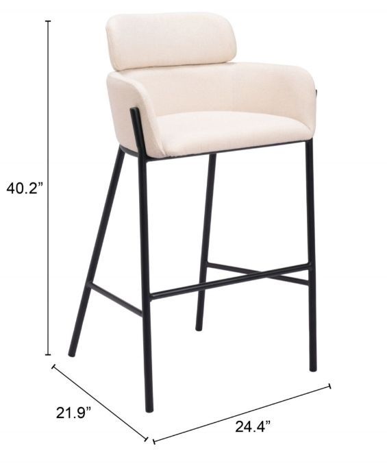 Zuo® Modern Bremor Beige Barstool-1
