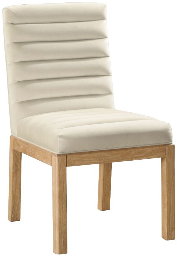 Meridian Furniture Evelyn Cream/Natural Velvet Upholstered Side Chair-0