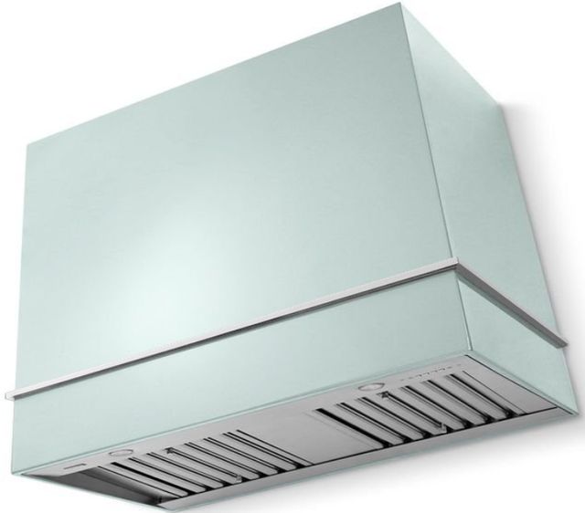 La Cornue CornuFé Loge 44" Roquefort Wall Mounted Range Hood with Polished Chrome Trim-0