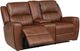 Bassett® Furniture Aberdeen Chestnut Leather Loveseat with Power and Console-1