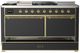 Ilve® Majestic III 60" Graphite Matte Pro Style Dual Fuel Liquid Propane Range with Solid Door and Brass Trim-2
