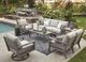 Signature Design by Ashley® Hillside Barn Brown/Gray Fabric/Wooden Outdoor Swivel Lounge-4