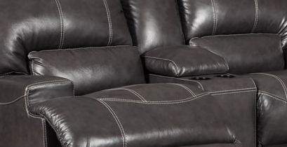 Signature Design by Ashley® McCaskill 3-Piece Gray Reclining Loveseat Sectional-1