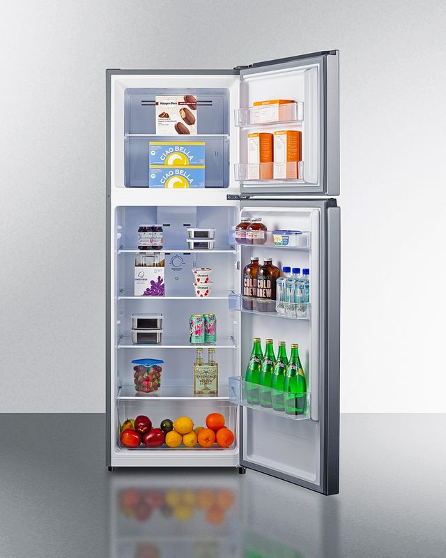 Summit® 24" 11.5 Cu. Ft. Stainless Steel Look Counter Depth Top Freezer Refrigerator-3
