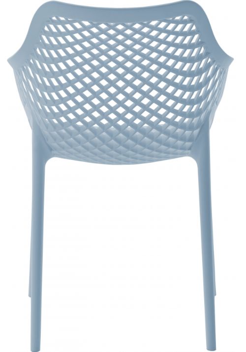 Meridian Furniture Mykonos Sky Blue Plastic Outdoor Patio Dining Chair-3
