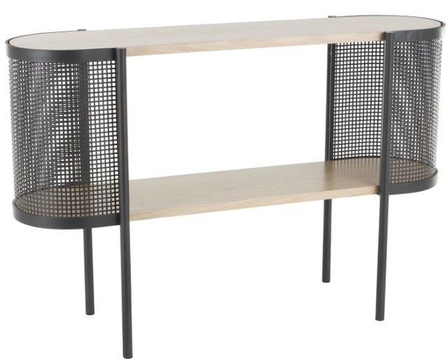 Deco Marche Light Brown Console Table with Black Base-0