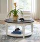 Liberty Furniture Allyson Park Charcoal Round Cocktail Table with Wirebrushed White Base-1