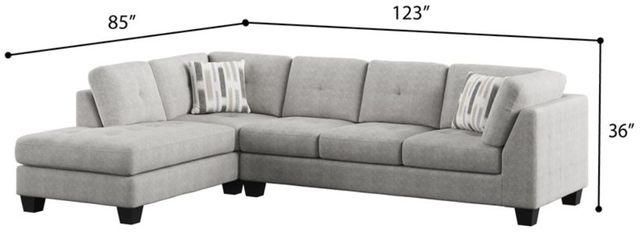 Emerald Home Myles 2-Piece Gray Sectional and Chaise-2