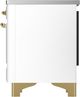 Ilve® Majestic III 36" White Pro Style Induction Range with Solid Door and Brass Trim-4