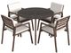 Flexsteel® Nova 5-Piece Brown/Natural Acacia Wood/Canvas Outdoor Dining Table Set-0