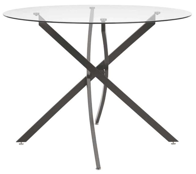 Signature Design by Ashley® Pharwynn Glass Top Dining Table with Black Base-1
