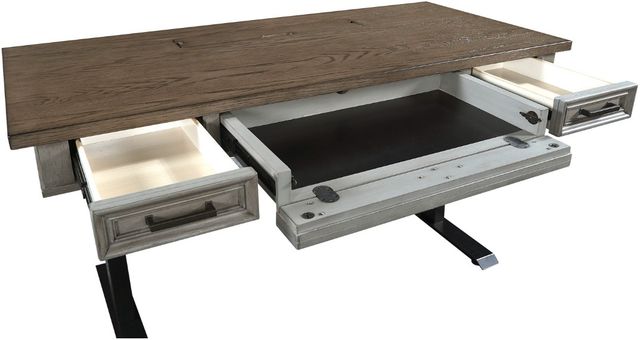 aspenhome® Caraway Aged Slate/Black/Brown Lift Desk-2