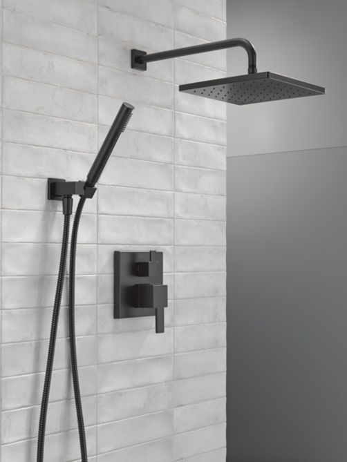 Delta Modern Monitor® 14 Series Matte Black Shower with Raincan and Hand Shower-4