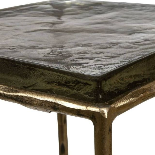 Uttermost® Ovard Glass Top Accent Table with Antique Gold Frame-4