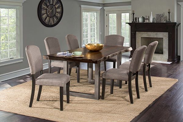 HH2 Home Emerson 7-Piece Gray Sheesham Rectangle Dining Set with Wood Chairs-0
