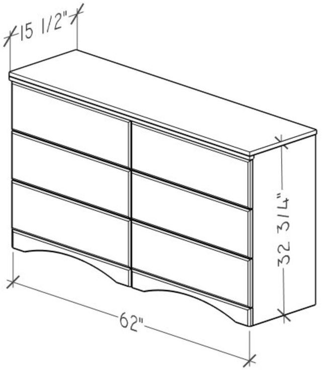 Perdue Woodworks 34,000 Essential White 58" 6-Drawer Chest-2