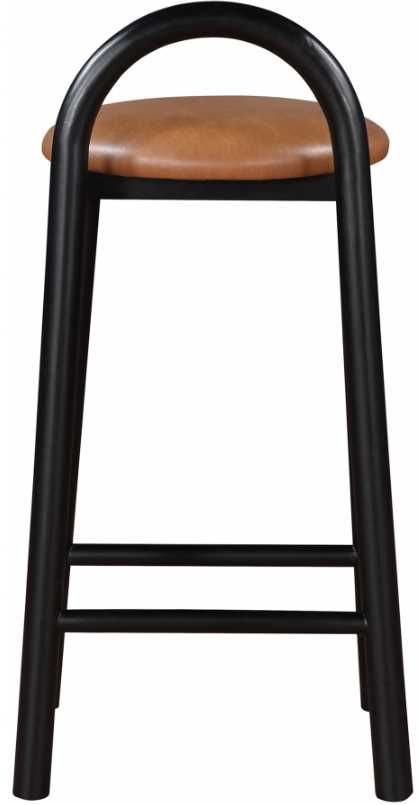 Meridian Furniture Calvin Black/Cognac Leather Counter Stool-3