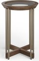 Magnussen Home® Elora Glass Top Round Accent Table with Walnut Frame-1