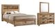 American Wholesale Furniture Salt Creek 3-Piece Rustic Sand Queen Bookcase Bedroom Set-0